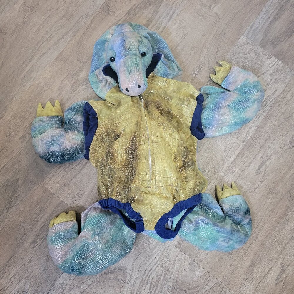 HALLOWEEN KIDS COSTUME AGES 2-3 LIZARD DINOSAUR ONE PIECE - EUC